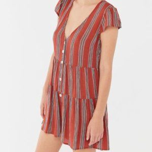 Urban Outfitters Red Striped Romper S